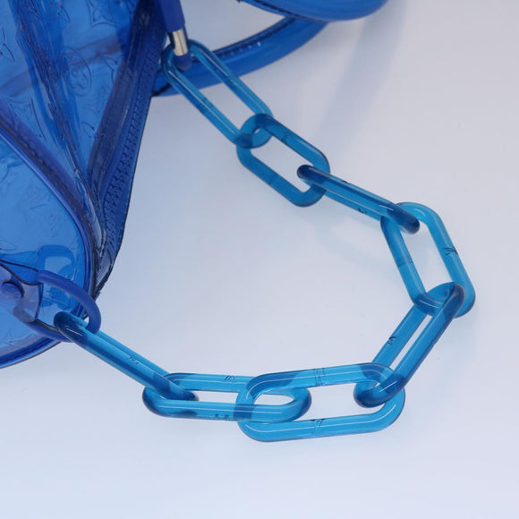 LOUIS VUITTON Monogram Vinyl Keepall Bandouliere 50 Bag Blue M53272 Auth 46351S