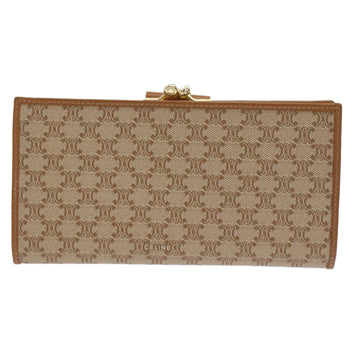 CELINE Macadam Canvas Long Wallet Beige Auth 46361 - 0