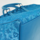 LOUIS VUITTON Monogram Mesh Keepall Triangle 50 Bag Blue M45048 LV Auth 46405SAM-17