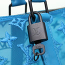 LOUIS VUITTON Monogram Mesh Keepall Triangle 50 Bag Blue M45048 LV Auth 46405SAM-18
