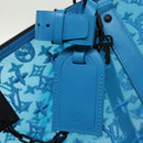 LOUIS VUITTON Monogram Mesh Keepall Triangle 50 Bag Blue M45048 LV Auth 46405SAM-19