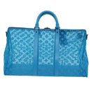 LOUIS VUITTON Monogram Mesh Keepall Triangle 50 Bag Blue M45048 LV Auth 46405SAM-2
