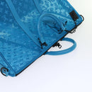 LOUIS VUITTON Monogram Mesh Keepall Triangle 50 Bag Blue M45048 LV Auth 46405SAM-6