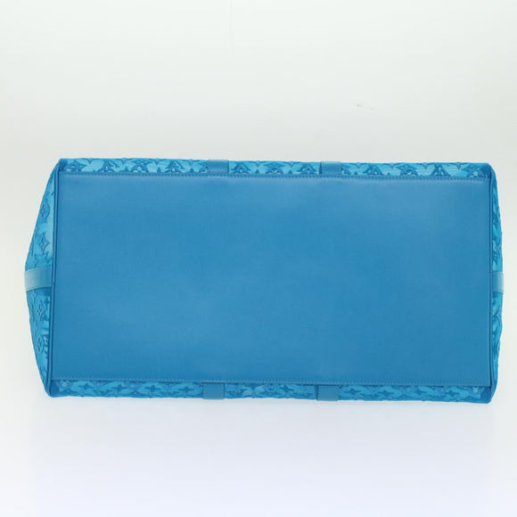 LOUIS VUITTON Monogram Mesh Keepall Triangle 50 Bag Blue M45048 LV Auth 46405SAM