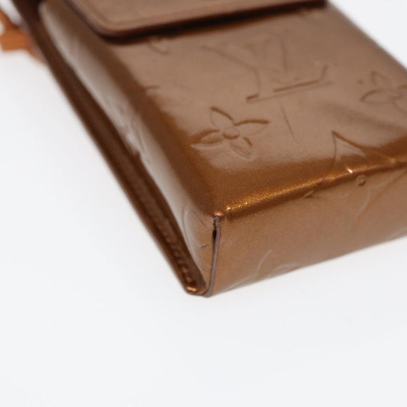 LOUIS VUITTON Monogram Vernis Cigarette Case Bronze M91156 LV Auth 46537