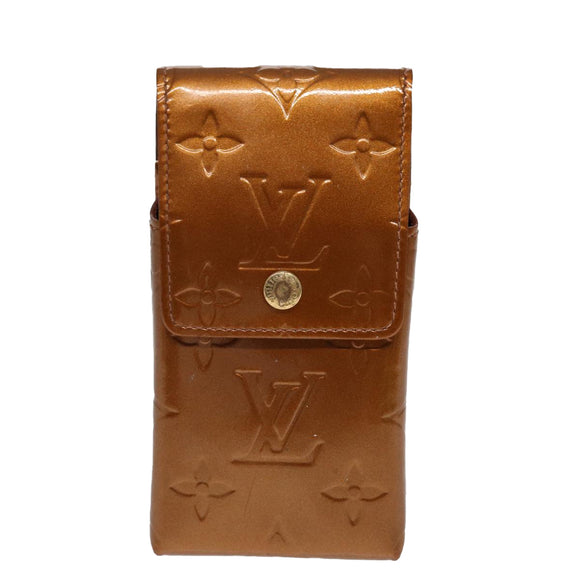 LOUIS VUITTON Monogram Vernis Cigarette Case Bronze M91156 LV Auth 46537