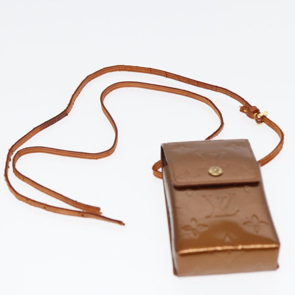 LOUIS VUITTON Monogram Vernis Cigarette Case Bronze M91156 LV Auth 46537