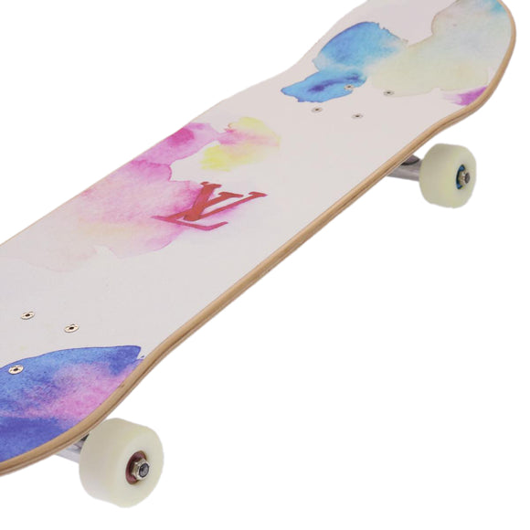 LOUIS VUITTON Monogram Water Color Skateboard Wood 22SS White GI0622 Auth 46805SM