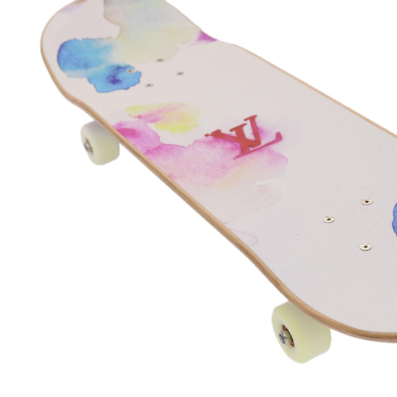 LOUIS VUITTON Monogram Water Color Skateboard Wood 22SS White GI0622 Auth 46805SM