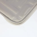 FENDI Zucca Canvas Nano Baguette Chain Shoulder Bag Leather White Auth 47061V-16
