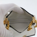 FENDI Zucca Canvas Nano Baguette Chain Shoulder Bag Leather White Auth 47061V-11