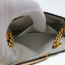 FENDI Zucca Canvas Nano Baguette Chain Shoulder Bag Leather White Auth 47061V-18