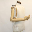 FENDI Zucca Canvas Nano Baguette Chain Shoulder Bag Leather White Auth 47061V-19