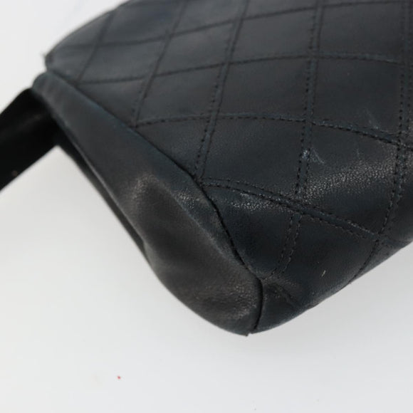 CHANEL Etui Lammleder Schwarz CC Auth 4707