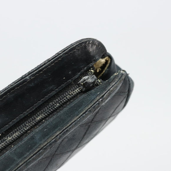 CHANEL Etui Lammleder Schwarz CC Auth 4707