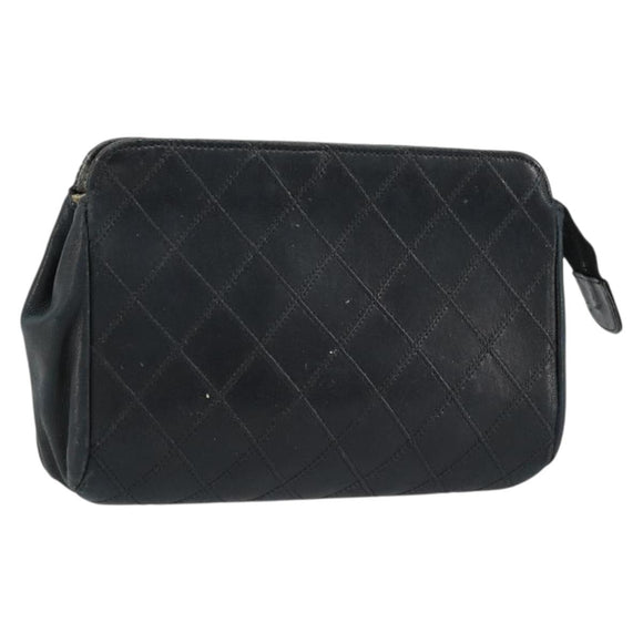 CHANEL Etui Lammleder Schwarz CC Auth 4707