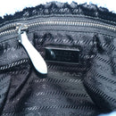 PRADA Terry Hand Bag 2way Light Blue Black Auth 47188SAV-18