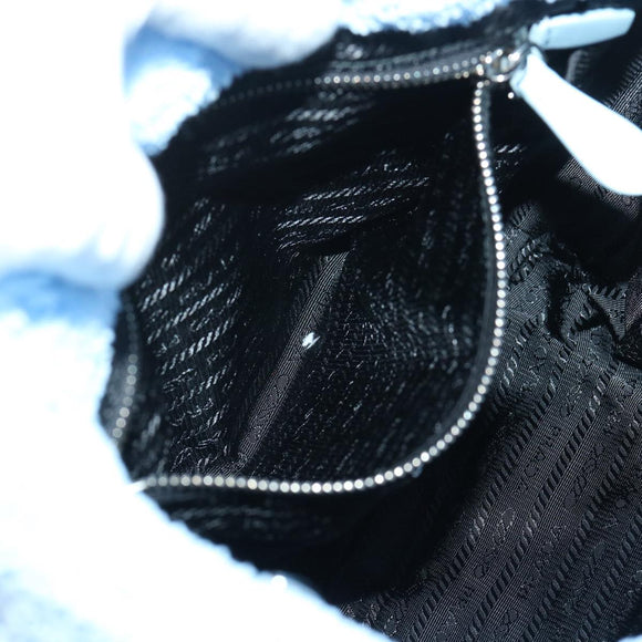 PRADA Terry Hand Bag 2way Light Blue Black Auth 47188SAV