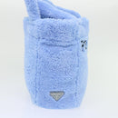 PRADA Terry Hand Bag 2way Light Blue Black Auth 47188SAV-4