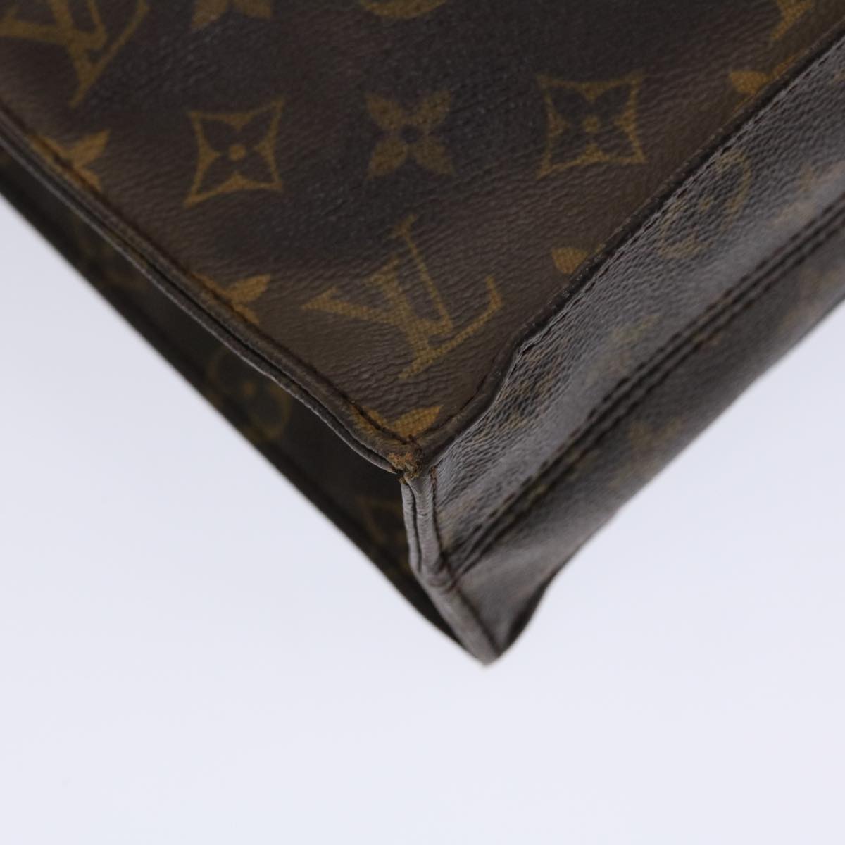 LOUIS VUITTON Monogram Sac Plat Hand Bag M51140 LV Auth 47280