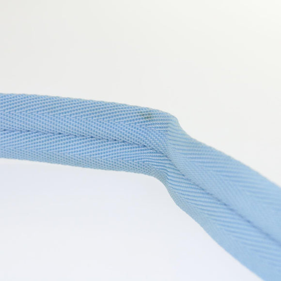 PRADA Terry Hand Bag Fabric Light Blue Black Auth 47378AM