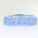 PRADA Terry Hand Bag Fabric Light Blue Black Auth 47378AM-6