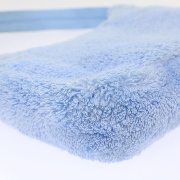 PRADA Terry Hand Bag Fabric Light Blue Black Auth 47378AM