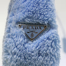 PRADA Terry Hand Bag Fabric Light Blue Black Auth 47378AM-19