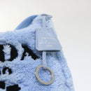 PRADA Terry Hand Bag Fabric Light Blue Black Auth 47378AM-20