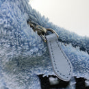 PRADA Terry Hand Bag Fabric Light Blue Black Auth 47378AM-21