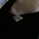 PRADA Terry Hand Bag Fabric Light Blue Black Auth 47378AM-11