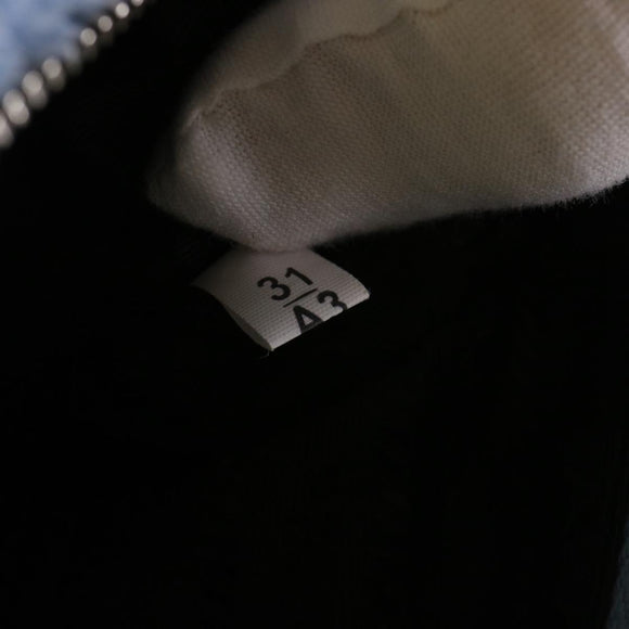 PRADA Terry Hand Bag Fabric Light Blue Black Auth 47378AM