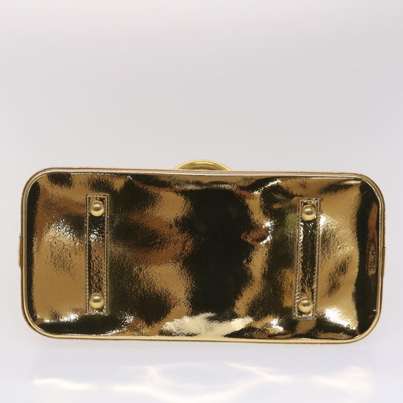 LOUIS VUITTON Monogram Miroir Alma GM Hand Bag Gold Dore M95274 LV Auth 47396S