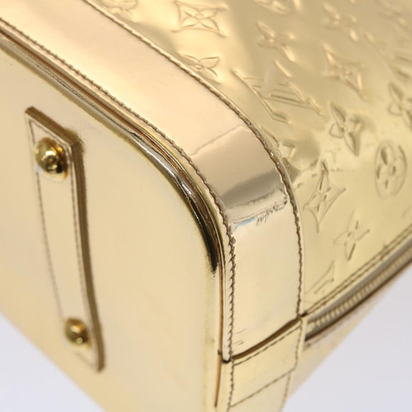 LOUIS VUITTON Monogram Miroir Alma GM Hand Bag Gold Dore M95274 LV Auth 47396S
