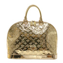 LOUIS VUITTON Monogram Miroir Alma GM Hand Bag Gold Dore M95274 LV Auth 47396S-13