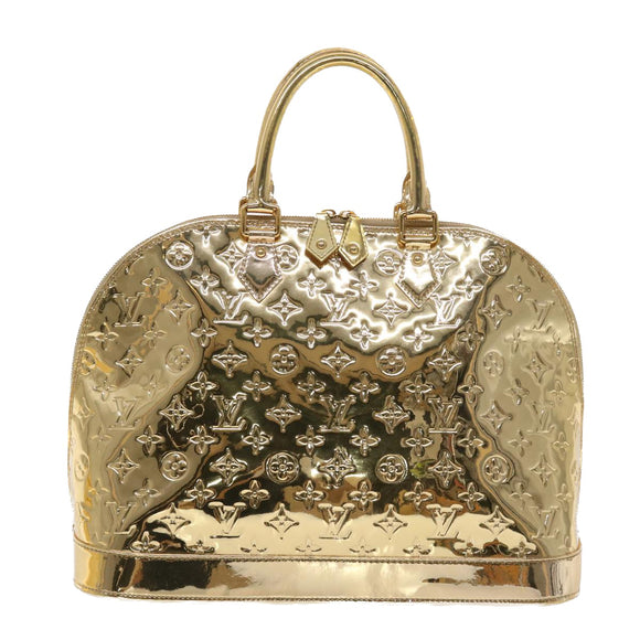 LOUIS VUITTON Monogram Miroir Alma GM Hand Bag Gold Dore M95274 LV Auth 47396S