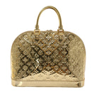 LOUIS VUITTON Monogram Miroir Alma GM Hand Bag Gold Dore M95274 LV Auth 47396S-2