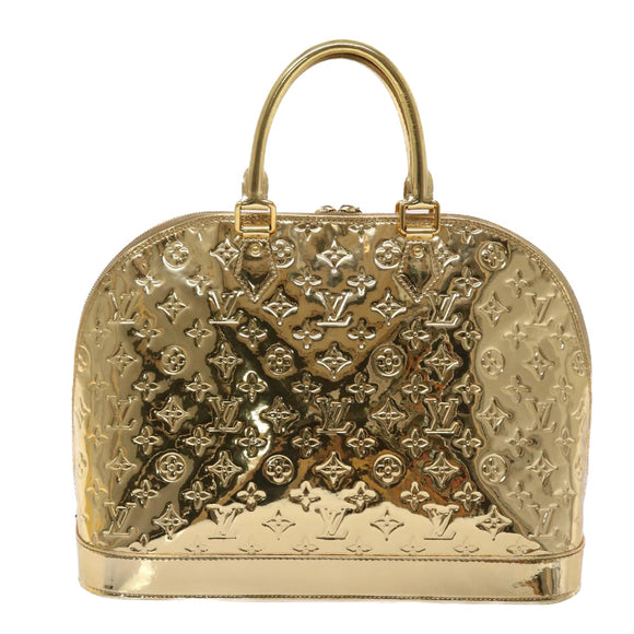 LOUIS VUITTON Monogram Miroir Alma GM Hand Bag Gold Dore M95274 LV Auth 47396S