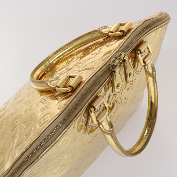 LOUIS VUITTON Monogram Miroir Alma GM Hand Bag Gold Dore M95274 LV Auth 47396S