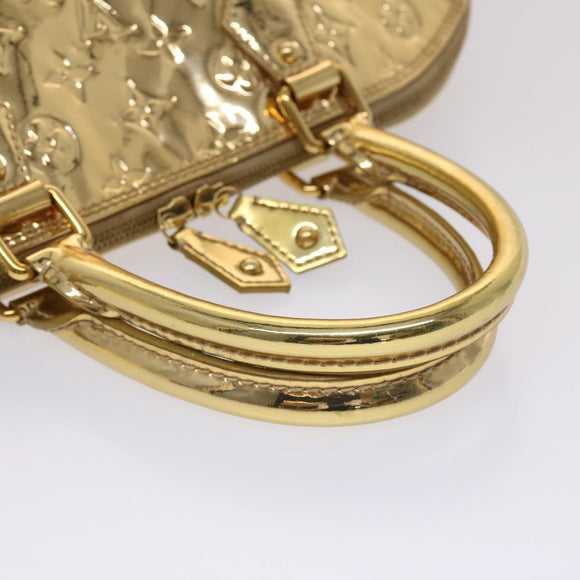 LOUIS VUITTON Monogram Miroir Alma GM Hand Bag Gold Dore M95274 LV Auth 47396S