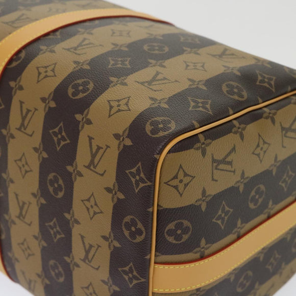 LOUIS VUITTON Monogram Stripe Keepall Bandouliere 50 Tas M45967 LV Auth 47401SM