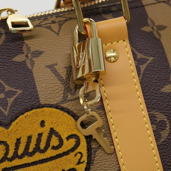 LOUIS VUITTON Monogram Stripe Keepall Bandouliere 50 Tas M45967 LV Auth 47401SM