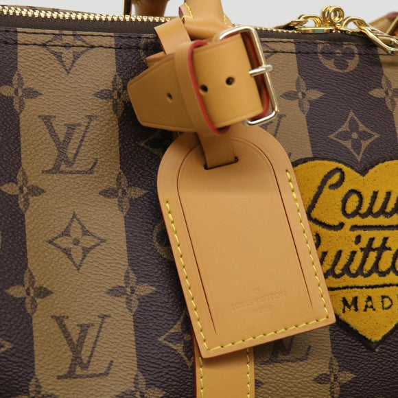 LOUIS VUITTON Monogram Stripe Keepall Bandouliere 50 Tas M45967 LV Auth 47401SM