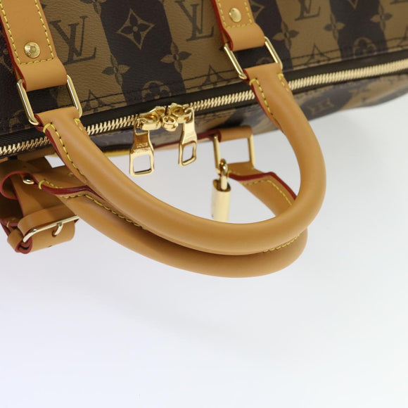 LOUIS VUITTON Monogram Stripe Keepall Bandouliere 50 Tas M45967 LV Auth 47401SM
