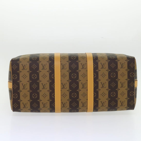 LOUIS VUITTON Monogram Stripe Keepall Bandouliere 50 Tas M45967 LV Auth 47401SM