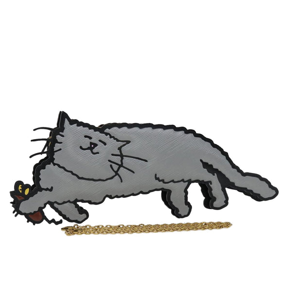 LOUIS VUITTON Catgram Pochette Full Cat Shoulder Bag Gray M53165 LV Auth 47438SM