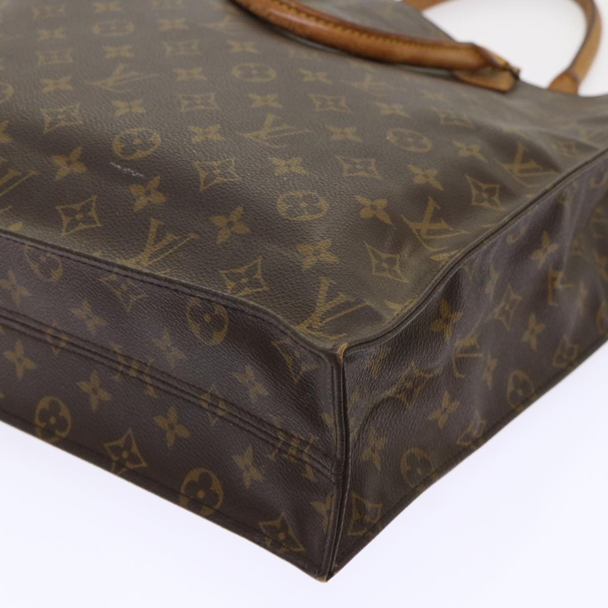 LOUIS VUITTON Monogram Sac Plat Hand Bag M51140 LV Auth 47475