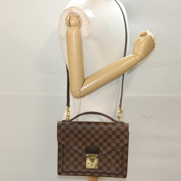 LOUIS VUITTON Damier Ebene Monceau 28 Hand Bag SPO 2way N48088 LV Auth 47539V