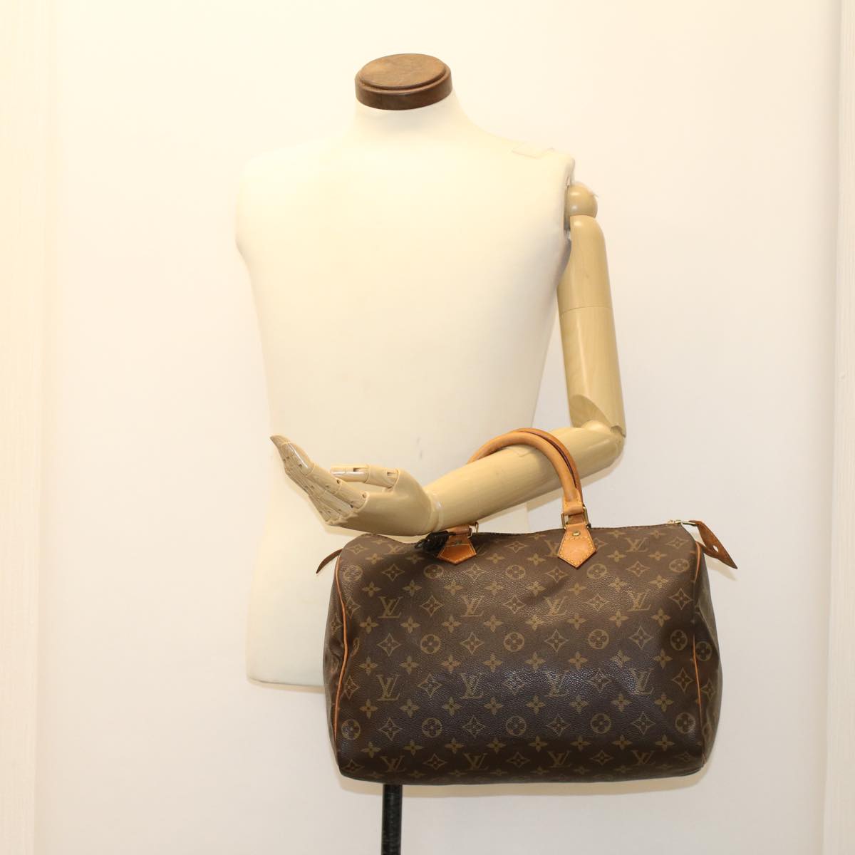 LOUIS VUITTON Monogram Speedy 35 Hand Bag M41524 LV Auth 47590