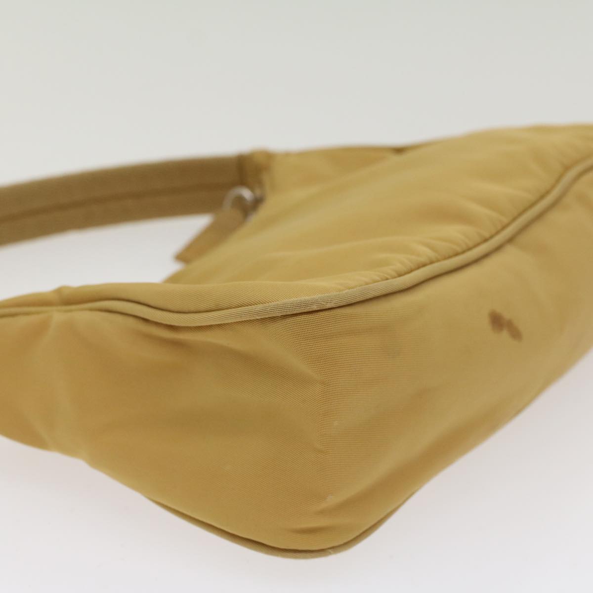 PRADA Hand Bag Nylon Yellow Auth 47650